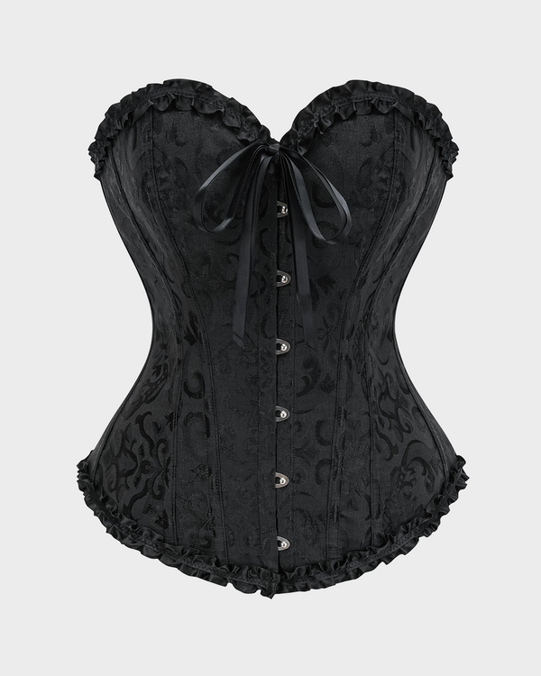 Lace-Waist Corset Top with Push-Up Shapewear