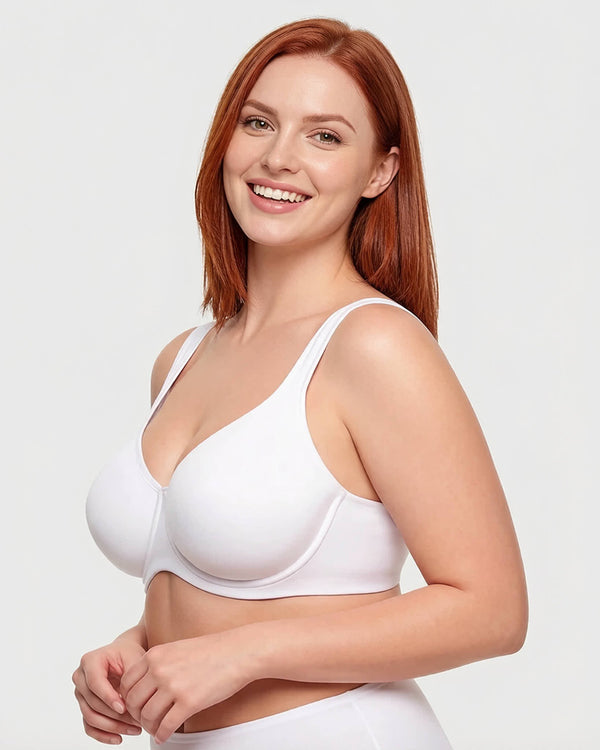 Soft Plus-Size Full-Coverage Unlined Minimizer Bra for Everyday Comfort and Support