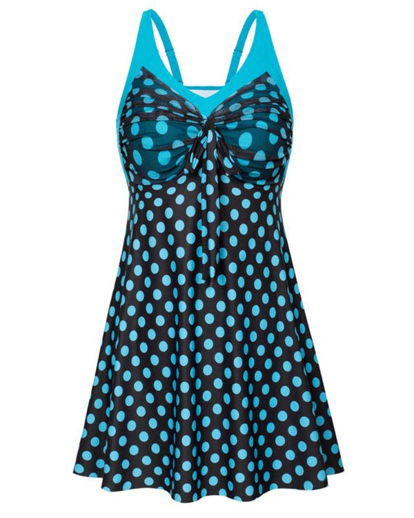Plus Size Women's Two-Piece Swim Dress with Tummy Control - Floral Print Tankini Swimsuit Set with Boyshort Bottoms