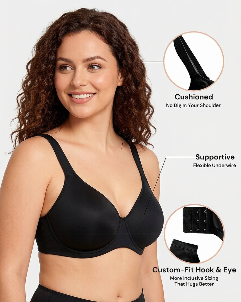 Soft Plus-Size Full-Coverage Unlined Minimizer Bra for Everyday Comfort and Support