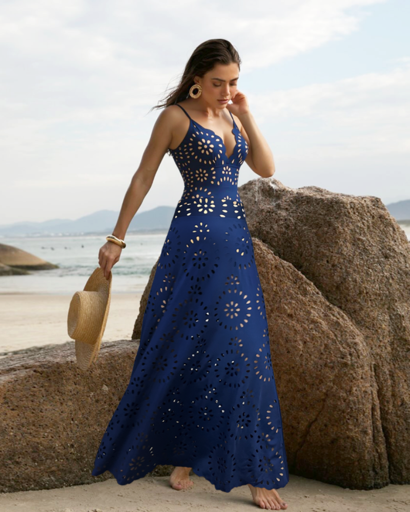 Shapecurve® Flower Hollow One Piece Swimsuit and Skirt Secondary image