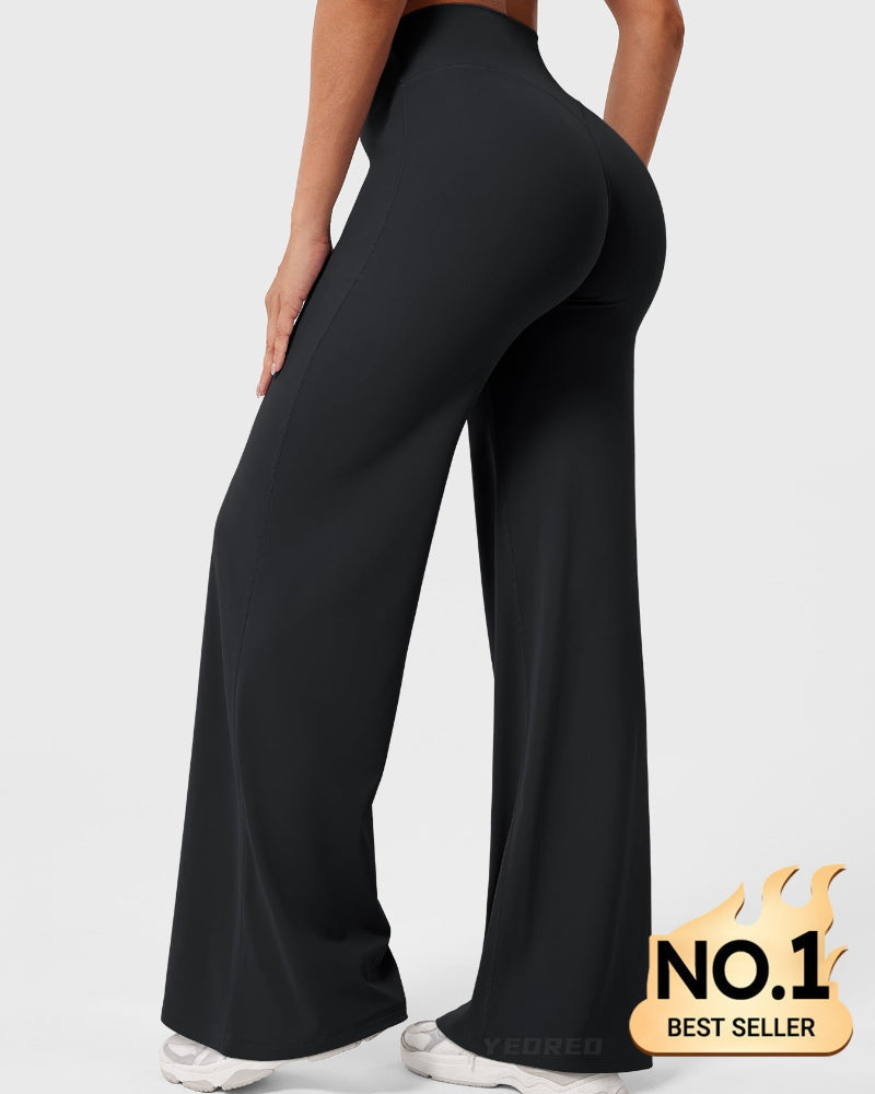 Buttery-Soft High-Waist Straight-Leg Leggings with No Front Seam - Women's Gym Yoga Pants & Fitness Tights Main image