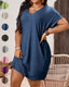 Chic Plus-Size V-Neck Batwing Sleeve T-Shirt Dress