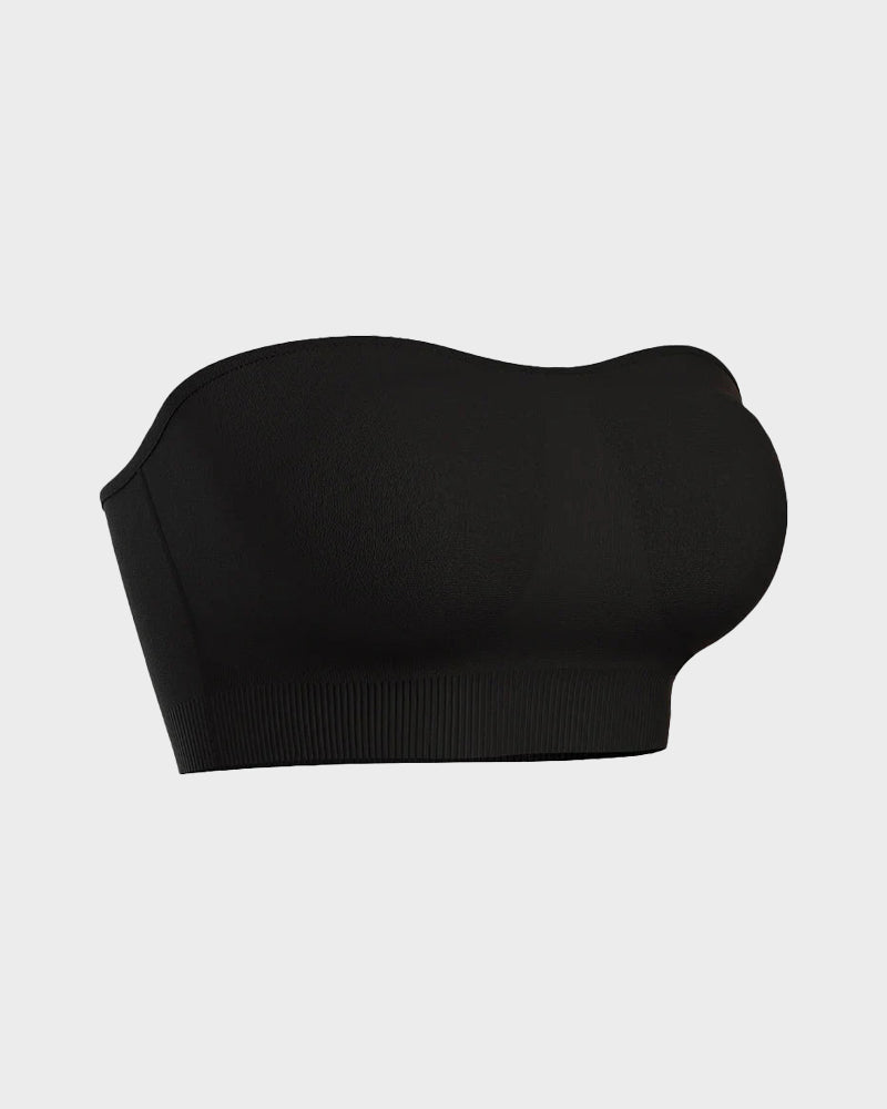 Wireless Strapless Bandeau Bra with Secure Anti-Slip Silicone Support