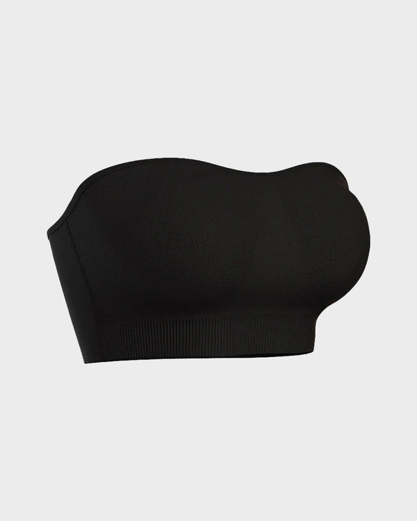 Wireless Strapless Bandeau Bra with Secure Anti-Slip Silicone Support