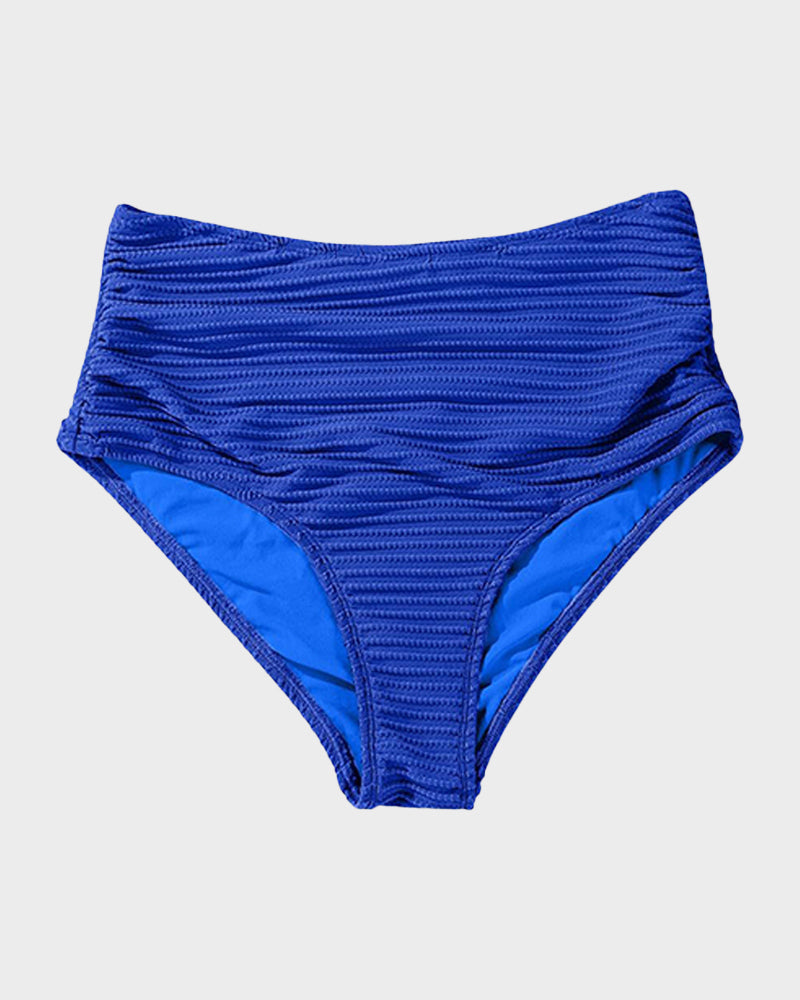 Textured Knot-Front High-Waisted Bikini Set - Flattering Fit & Comfortable
