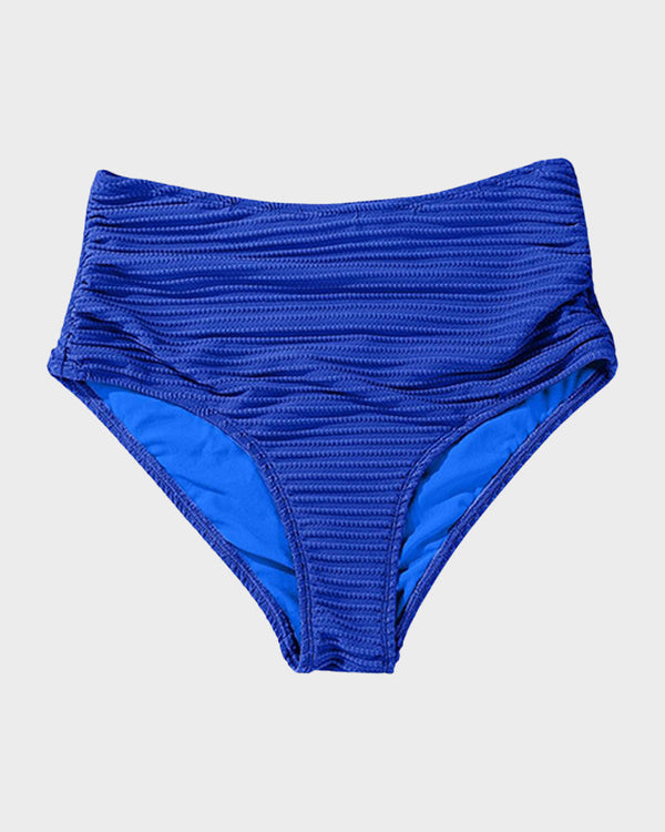 Textured Knot-Front High-Waisted Bikini Set - Flattering Fit & Comfortable