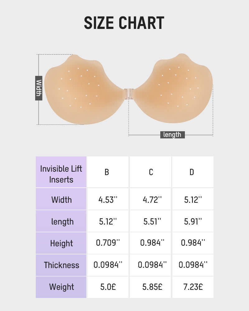 2-Pack Breathable Silicone Self-Adhesive Invisible Bra