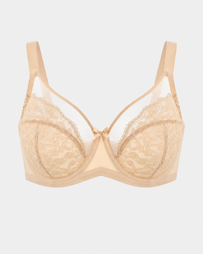 All-Day Comfort Plus-Size Floral Lace Minimizer Underwire Bra