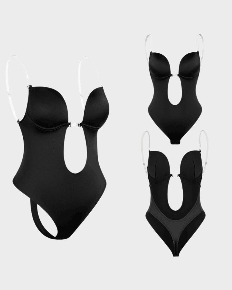 Strapless U‑Plunge Thong Bodysuit - Sleek and Flattering Fit