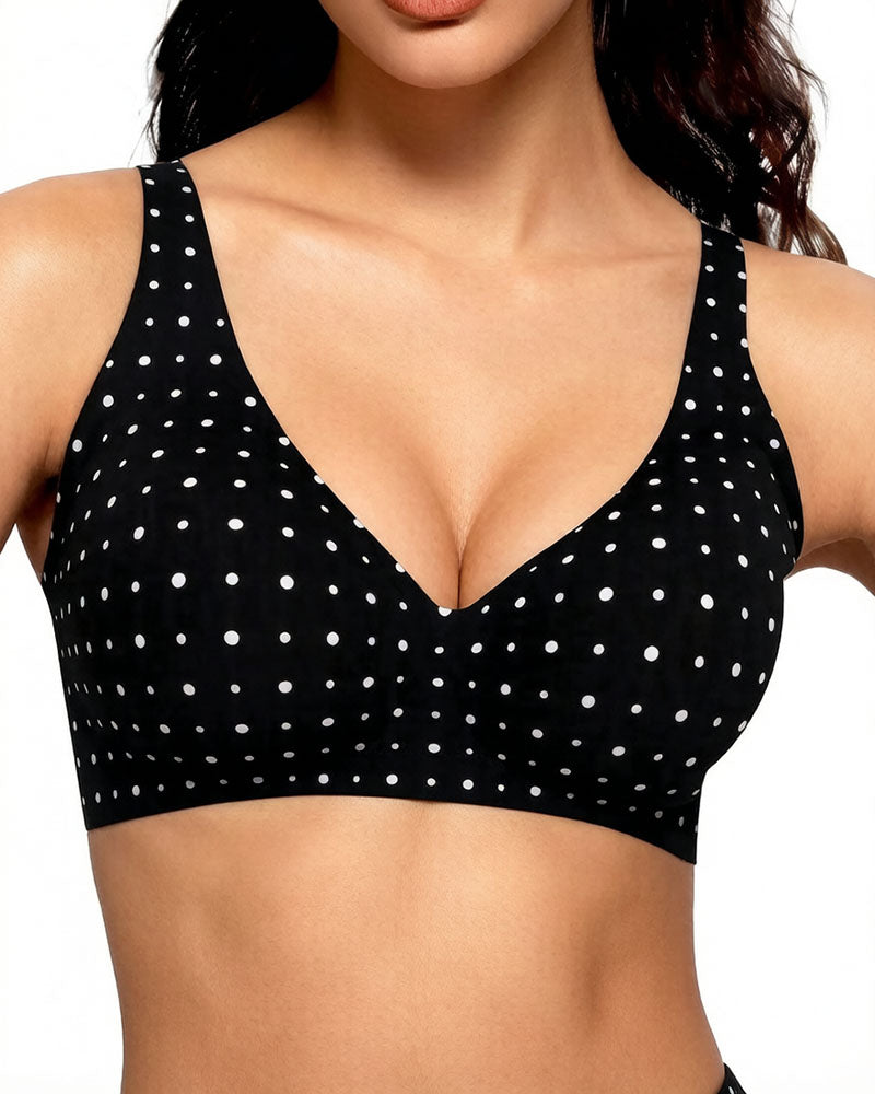 Wireless Leopard-Print V-Neck Contour Bra