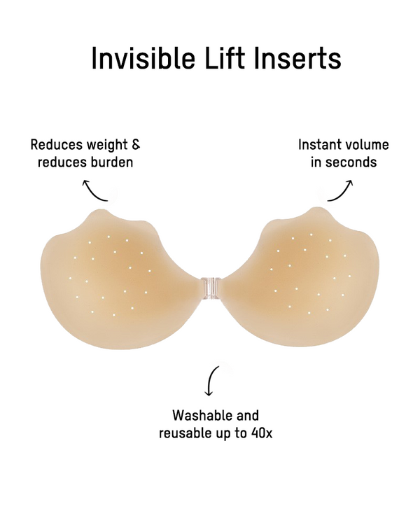 2-Pack Breathable Silicone Self-Adhesive Invisible Bra