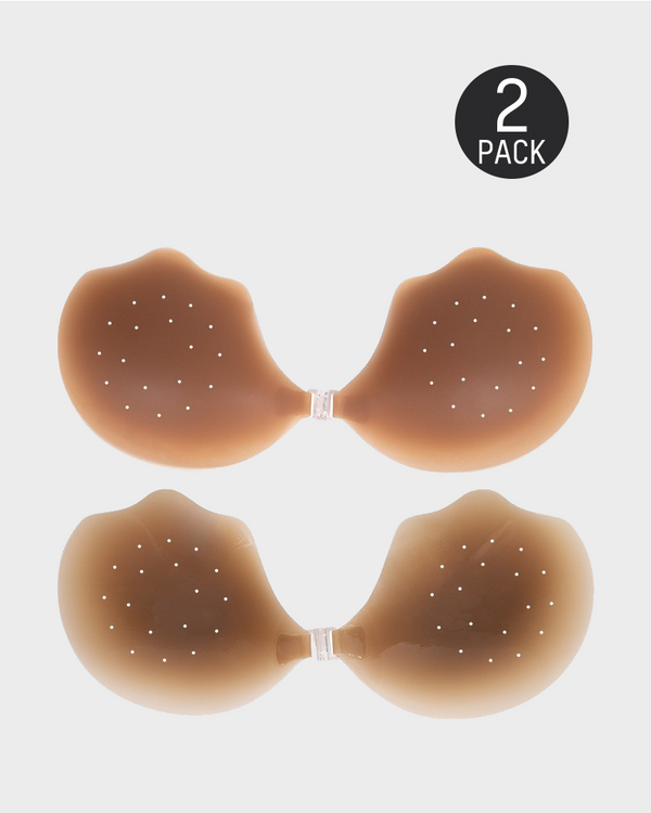2-Pack Breathable Silicone Self-Adhesive Invisible Bra