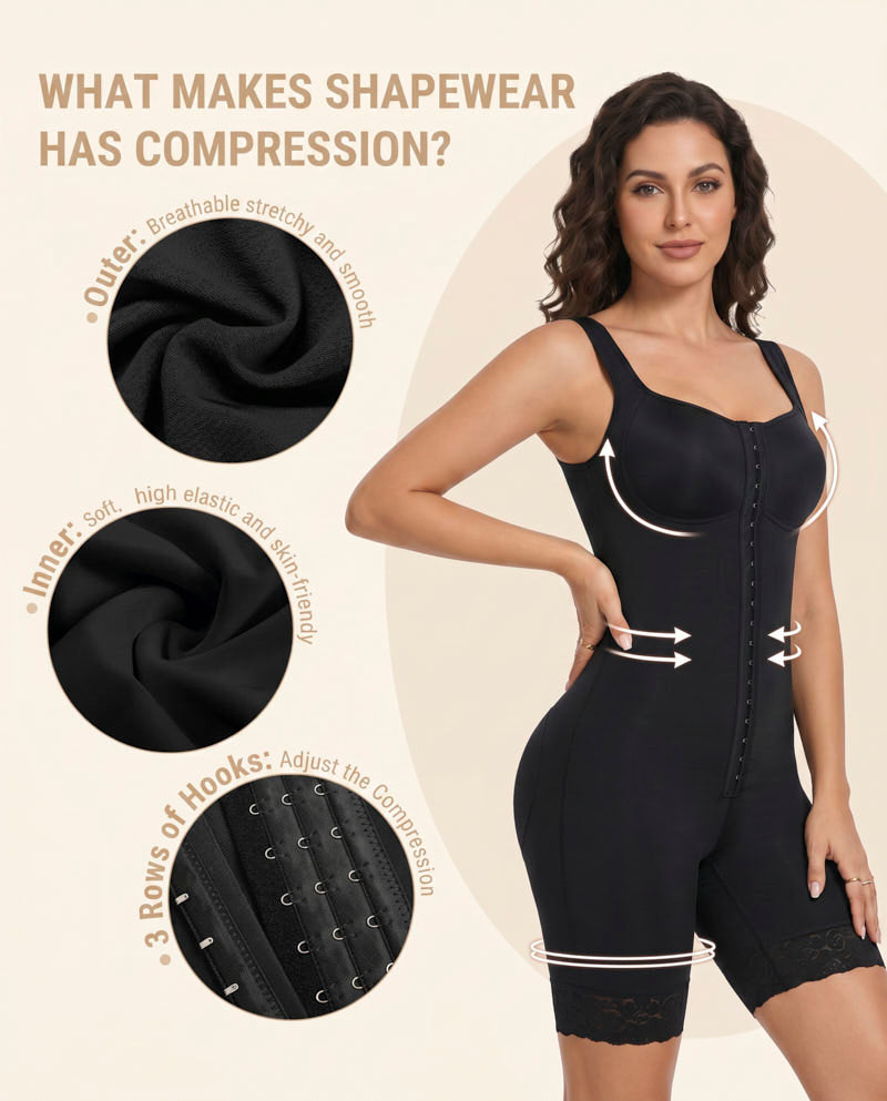 Dual-Compression Tummy Control Shapewear with Built-In Bra