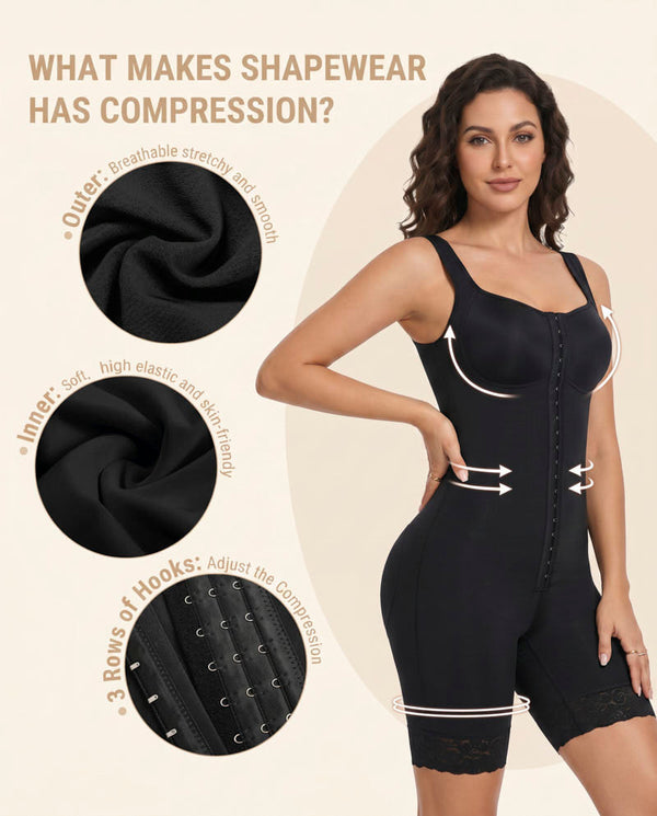 Dual-Compression Tummy Control Shapewear with Built-In Bra