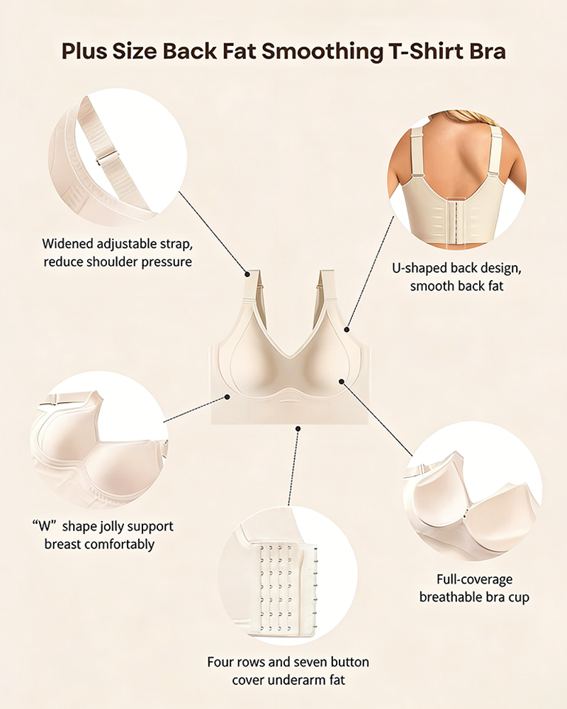 Plus-Size Back-Smoothing Seamless Push-Up Jelly Bra
