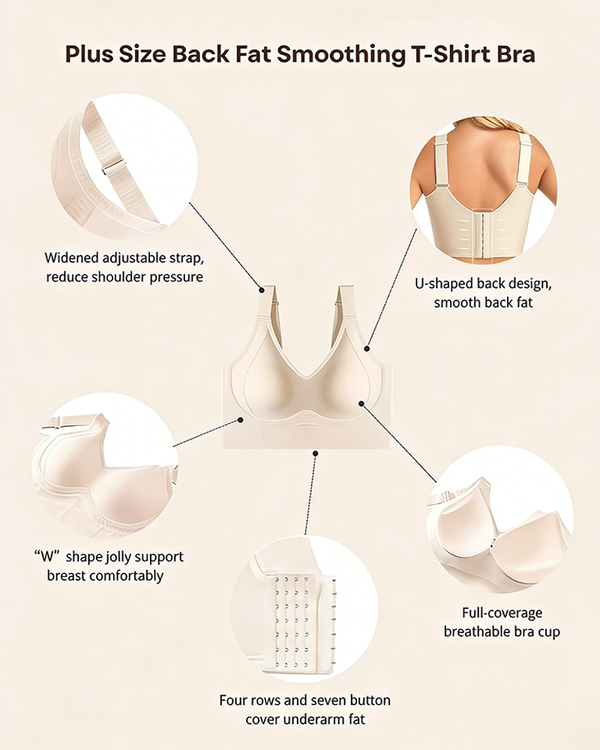 Plus-Size Back-Smoothing Seamless Push-Up Jelly Bra