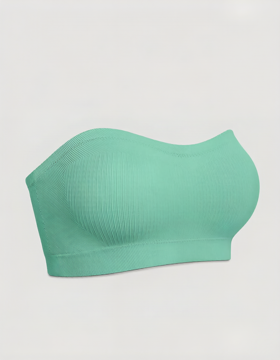 Wireless Strapless Bandeau Bra with Secure Anti-Slip Silicone Support