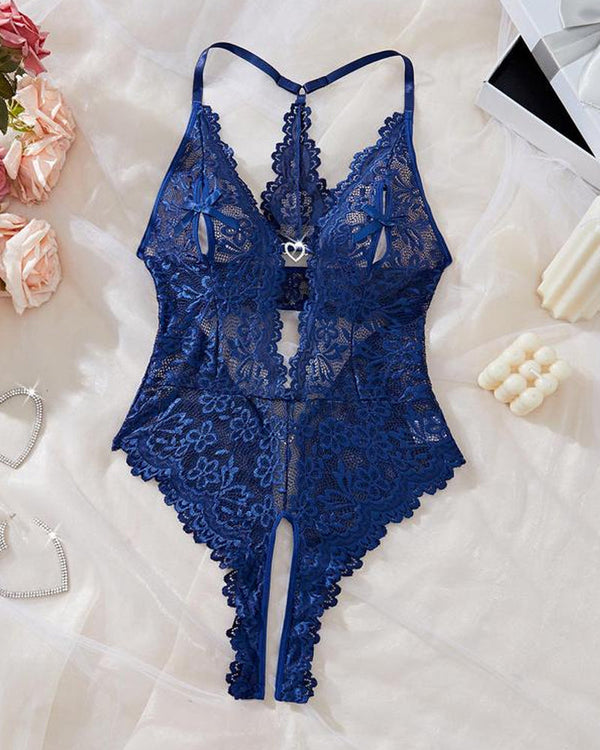 Women's Sexy Lace Bodysuit Pajama Set