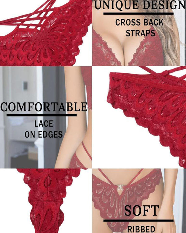 Women's Lace Cross-Back Panties - Flirty, Comfortable Lingerie