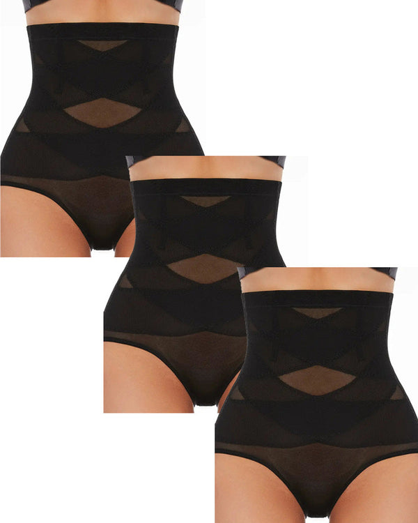 Women's High-Waisted Shapewear Panties - 3-Piece Set
