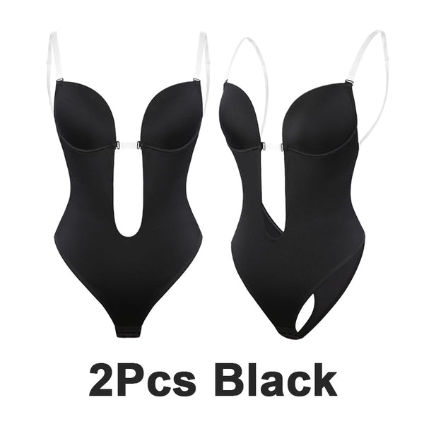 Strapless U‑Plunge Thong Bodysuit - Sleek and Flattering Fit