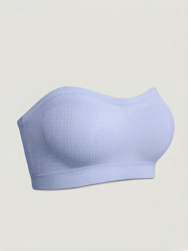 Wireless Strapless Bandeau Bra with Secure Anti-Slip Silicone Support