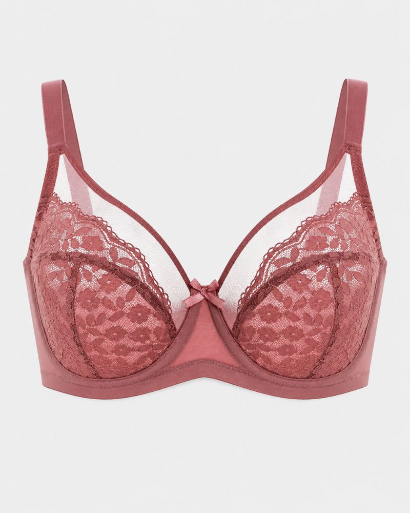 All-Day Comfort Plus-Size Floral Lace Minimizer Underwire Bra Secondary image
