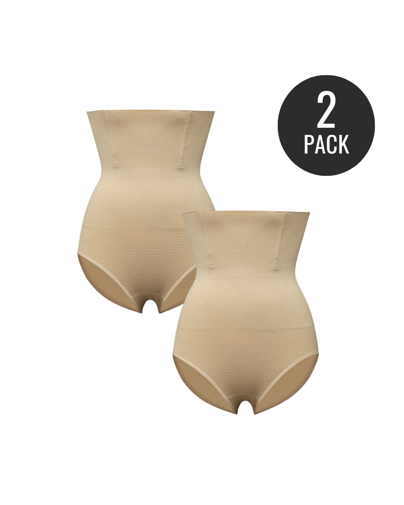 2-Pack High-Waist Lift Shapewear Briefs for a Smooth, Contoured Silhouette