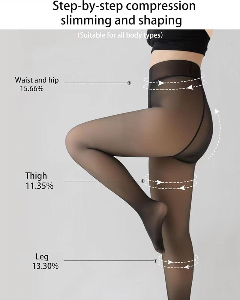 Sheer Fleece-Lined Tights for Women