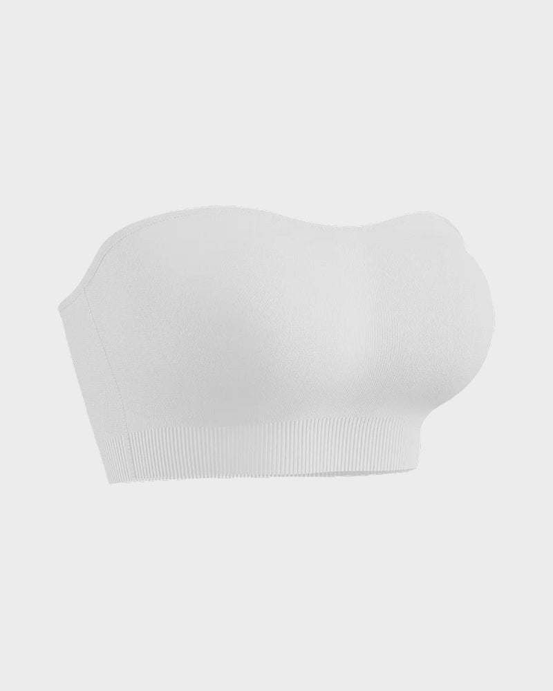 Wireless Strapless Bandeau Bra with Secure Anti-Slip Silicone Support