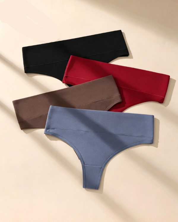 Contour-Enhancing High-Waist Seamless Thongs with Tummy Control, Ultra-Soft Stretch, No-Show Silhouette