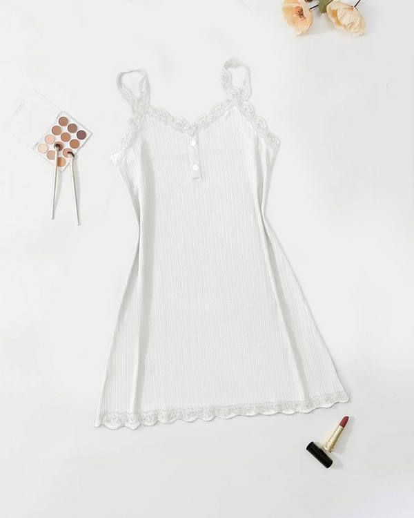 Women's Lace Spaghetti-Strap Camisole Dress Nightgown