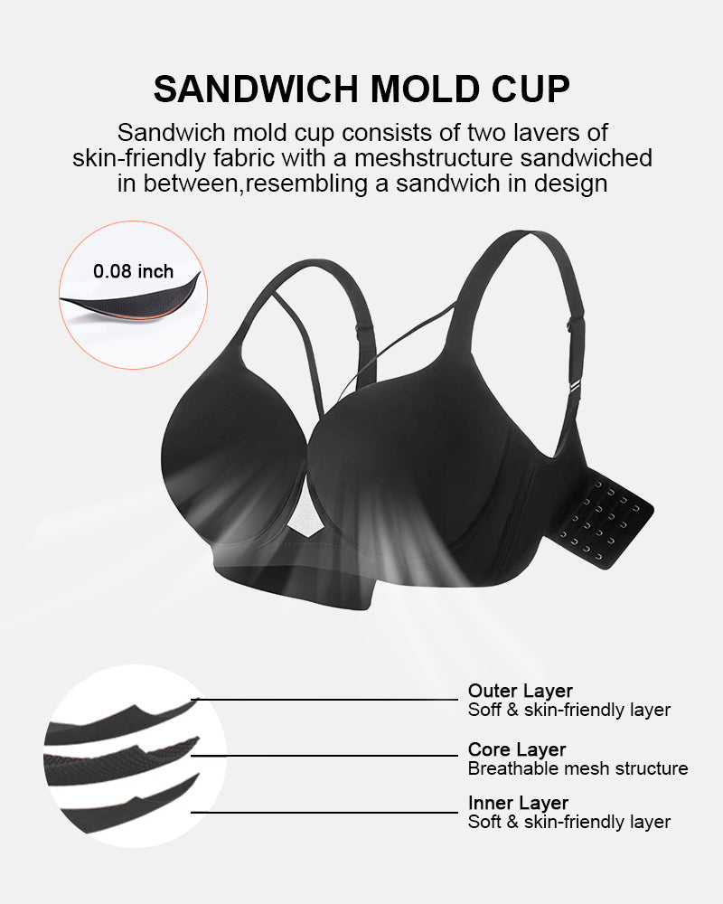 Seamless Deep-V Push-Up Bra for a Flawless Lift
