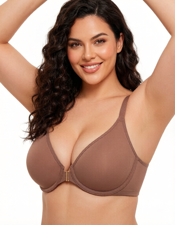 Front Closure Mesh Support Bra