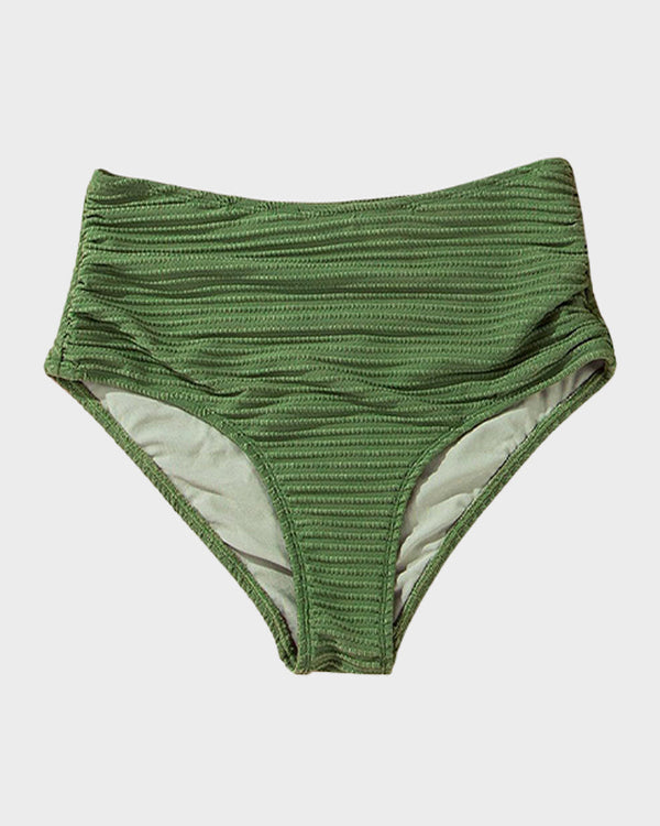 Textured Knot-Front High-Waisted Bikini Set - Flattering Fit & Comfortable