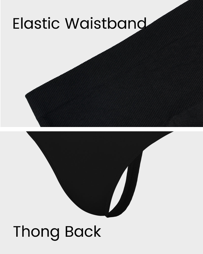 2-Pack High-Waist Tummy-Control Thongs for a Sleek Silhouette