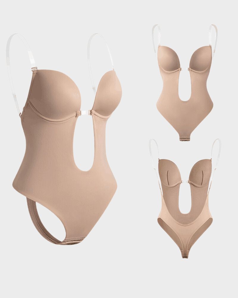 Strapless U‑Plunge Thong Bodysuit - Sleek and Flattering Fit