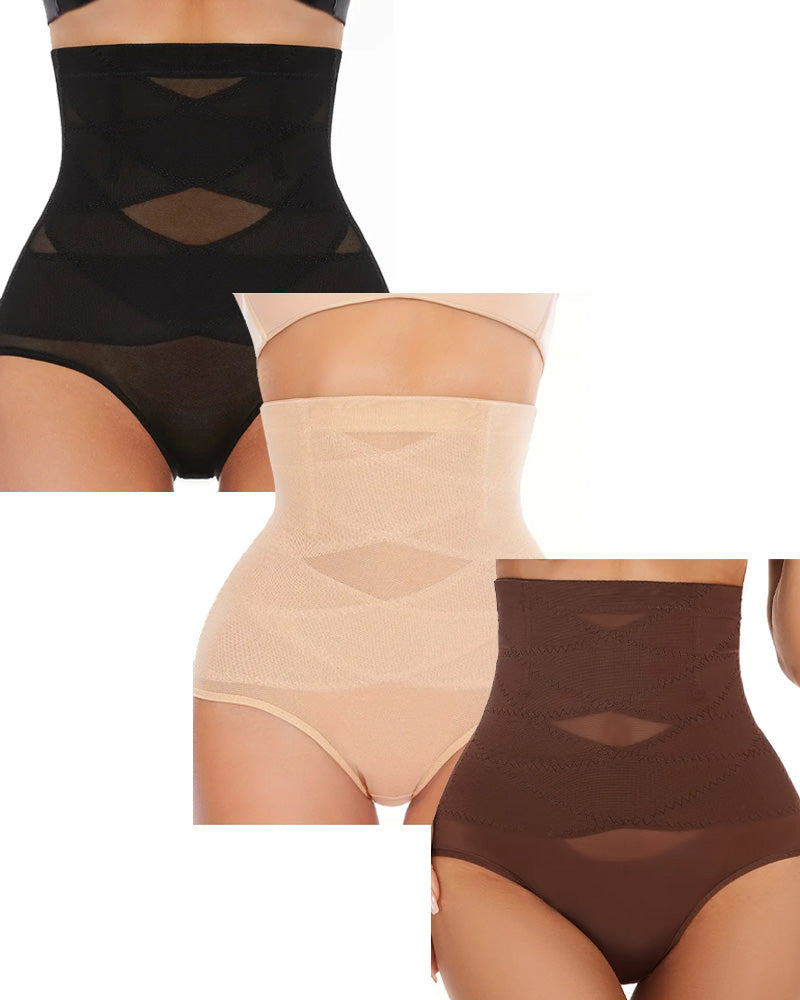 Women's High-Waisted Shapewear Panties - 3-Piece Set