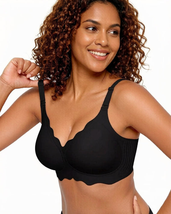 Soft Full-Coverage Wireless Jelly Bra with Scalloped Edges