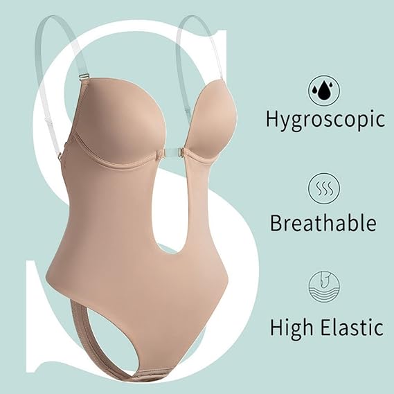 Strapless U‑Plunge Thong Bodysuit - Sleek and Flattering Fit