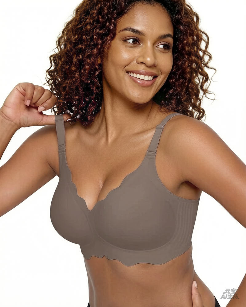 Soft Full-Coverage Wireless Jelly Bra with Scalloped Edges