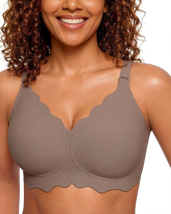 Soft Full-Coverage Wireless Jelly Bra with Scalloped Edges