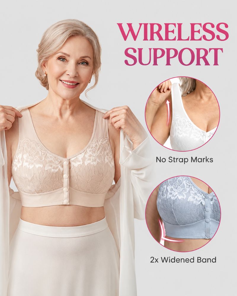 All-Day Comfort Front-Closure Wireless Support Bra