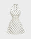 Elegant Ruched Tie-Back Halter A-Line Dress