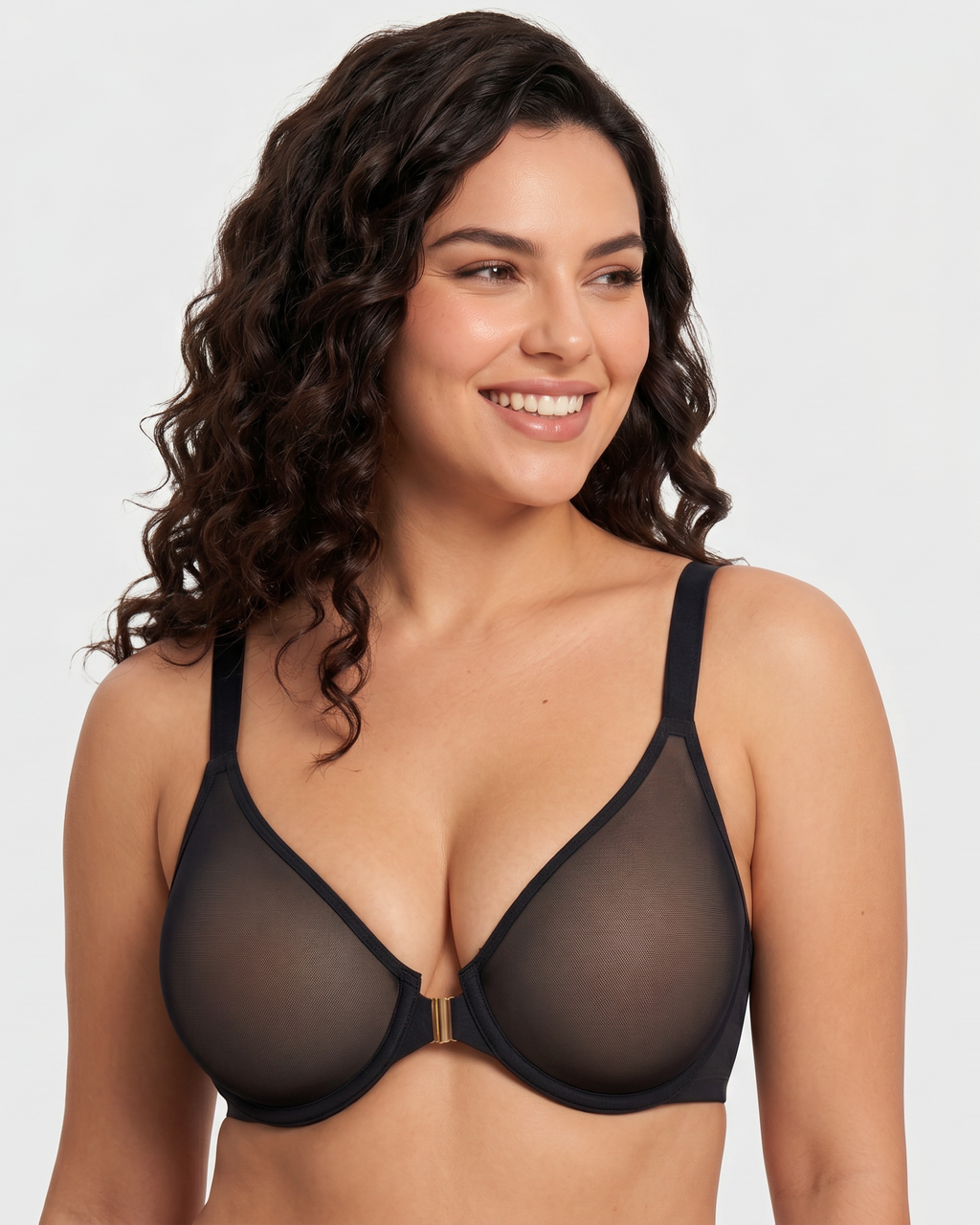 Front Closure Mesh Support Bra