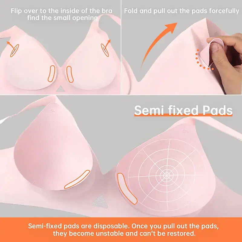 Jelly Soft Wireless Deep-V Lift Bra - All-Day Comfort & Support