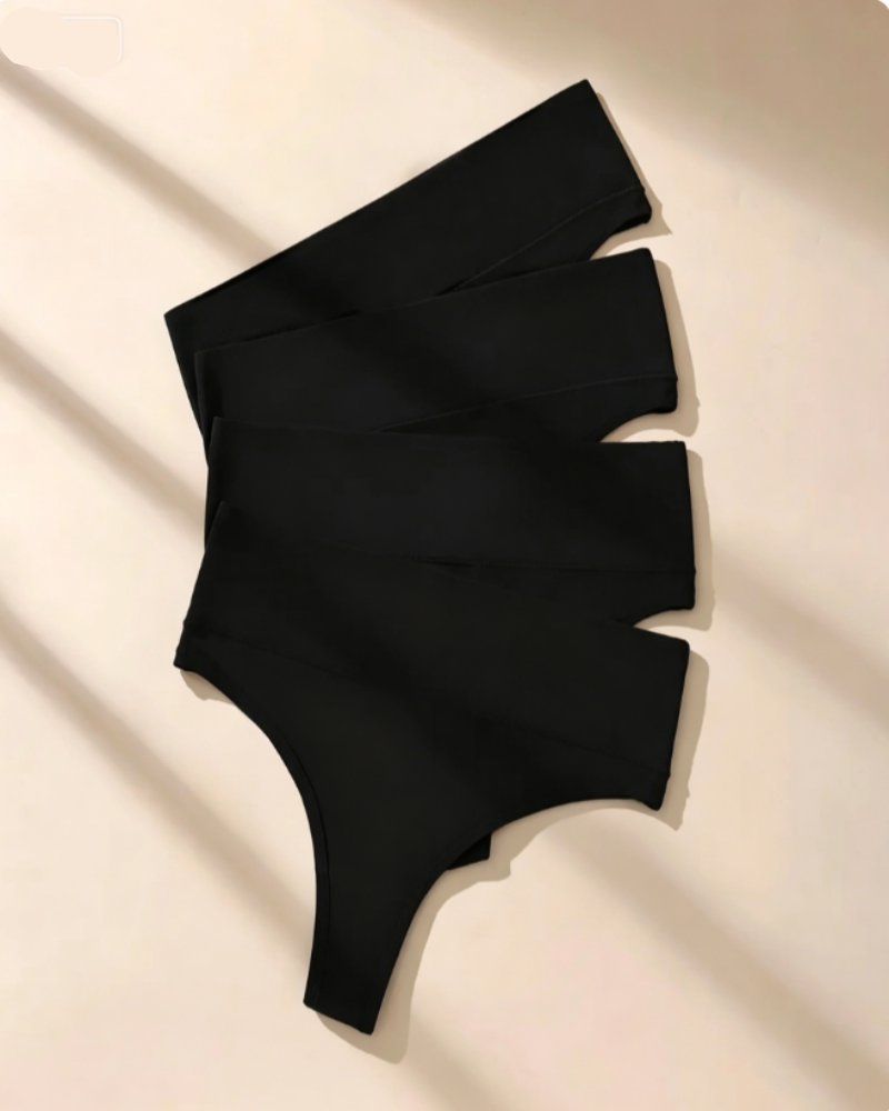 Contour-Enhancing High-Waist Seamless Thongs with Tummy Control, Ultra-Soft Stretch, No-Show Silhouette