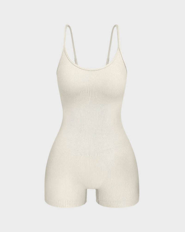 Flattering Slimming Spaghetti-Strap Romper Shorts