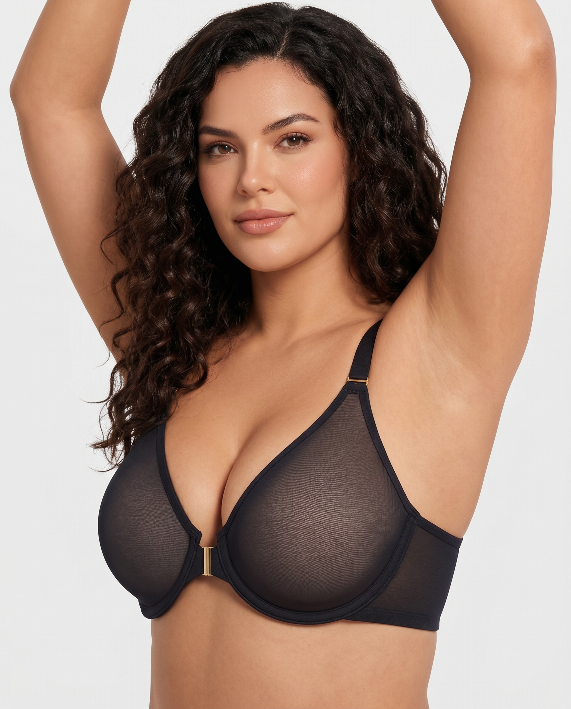 Front Closure Mesh Support Bra